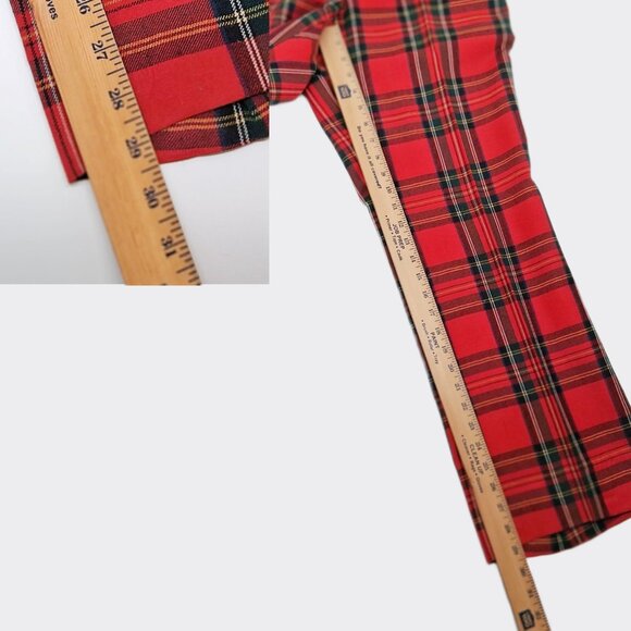 VTG 70s Wool Tartan Plaid Flare Pants High Rise Bell Bottom Punk Rock  30" x 29" - Picture 13 of 14